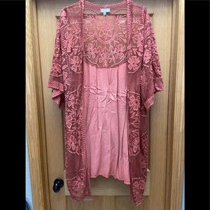 Detailed burnt orange cardigan